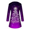 TURWXGSO Women's Dresses UK Sale Christmas Dresses Clearance Xmas Tree Print Party Dresses Round Neck Long Sleeve Sweatshirt Dresses Casual Loose Jumper Dresses view 4
