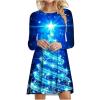 TURWXGSO Women's Dresses UK Sale Christmas Dresses Clearance Xmas Tree Print Party Dresses Round Neck Long Sleeve Sweatshirt Dresses Casual Loose Jumper Dresses view 1