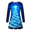 TURWXGSO Women's Dresses UK Sale Christmas Dresses Clearance Xmas Tree Print Party Dresses Round Neck Long Sleeve Sweatshirt Dresses Casual Loose Jumper Dresses view 3