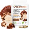 ShroomPlex Organic Mushroom Complex - Immune Boosting Mushroom Blend - 90 High Strength Vegan Capsules with Lions Mane, Shiitake, Chaga, Maitake and Reishi - Plus Organic Black Pepper & Vitamin C view 1