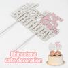 Nelbiirth Happy 65th Birthday Silver & Pink Rhinestone Cake Topper - Cheers to 65 Years Old 65th Bday Metal Sparkly Cake Centerpieces Topper Decorations Sign. view 2