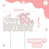 Nelbiirth Happy 65th Birthday Silver & Pink Rhinestone Cake Topper - Cheers to 65 Years Old 65th Bday Metal Sparkly Cake Centerpieces Topper Decorations Sign. view 3