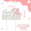 Nelbiirth Happy 50th Birthday Silver & Pink Rhinestone Cake Topper - Cheers to 50 Years Old Fifty Bday Metal Sparkly Cake Centerpieces Topper Decorations Sign. view 3