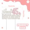Nelbiirth Happy 45th Birthday Silver & Pink Rhinestone Cake Topper - Cheers to 45 Years Old 45th Bday Metal Sparkly Cake Centerpieces Topper Decorations Sign. view 3