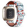 Mingdao Compatible with Fitbit Versa 4 / Versa 3 / Sense 2 / Sense Patterned Leather Replacement Band (Dental Care Dental Clinic Doodle-02) view 1