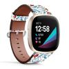 Mingdao Compatible with Fitbit Versa 4 / Versa 3 / Sense 2 / Sense Patterned Leather Replacement Band (Dental Care Dental Clinic Doodle-02) view 2