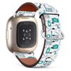 Mingdao Compatible with Fitbit Versa 4 / Versa 3 / Sense 2 / Sense Patterned Leather Replacement Band (Dental Care Dental Clinic Doodle-03) view 1