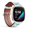 Mingdao Compatible with Fitbit Versa 4 / Versa 3 / Sense 2 / Sense Patterned Leather Replacement Band (Dental Care Dental Clinic Doodle-03) view 2