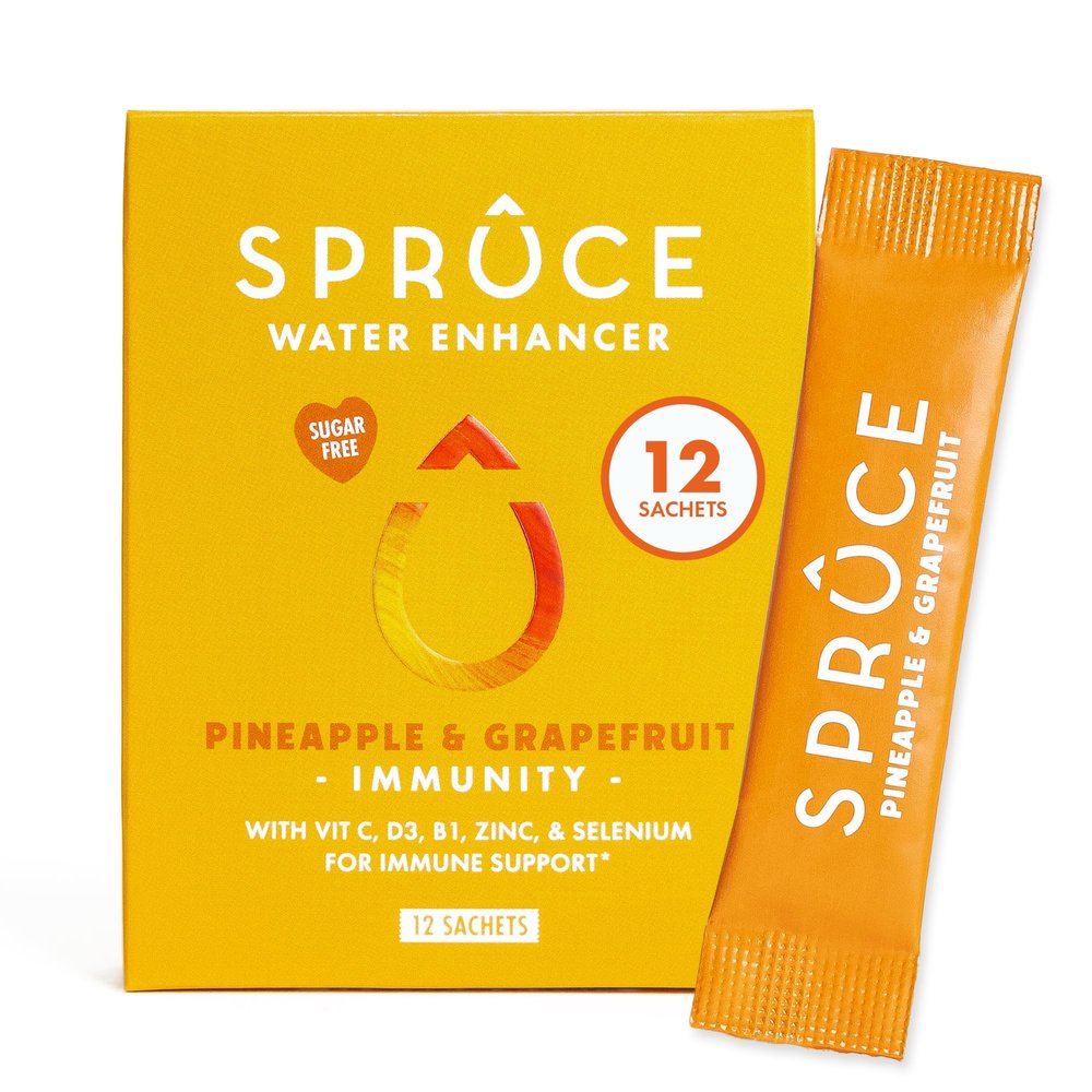 Sugar-Free, Low Calorie Water Enhancer  Support Immunity, Bones & Muscles, Healthy Heart & Brain, Boost Metabolism - Hydration Powder With Vitamins & Minerals - Pineapple & Grapefruit, 12 Sachets
