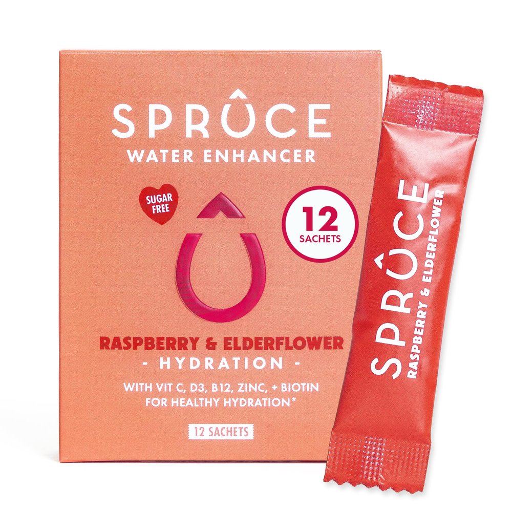 Sugar-Free, Low Calorie Water Enhancer With Vitamins & Minerals  Skin, Enhance Beauty, Support Immunity, Heart & Brain, Boost Metabolism  Raspberry & Elderflower, 12 Sachets