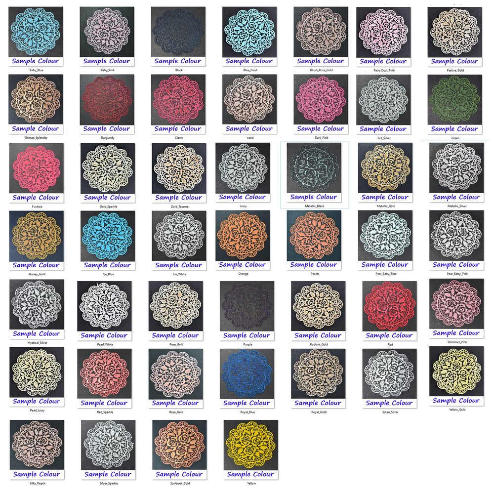 10 x Simply Heaven Edible Cake Lace 40+ Colours Made from mat 111 (Bespoke Colour)