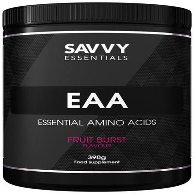 Savvy Essentials EAA's 390g - Fruit Burst | Increase Muscle Protein Synthesis | Muscle Recovery | Intra & Post Workout |