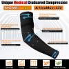 AMZAM Medical Compression Arm Sleeve for Women & Men, 15-20 mmHg Graduated Compression Brace with Silicone Band for Pain Relief, Lymphedema, Edema, Swelling, Arthritis, Black XL view 2