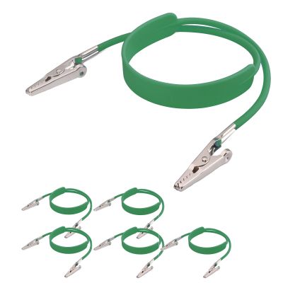 6Pcs Autoclavable Dental Flexible Medical Grade Silicone Bib Holders Clips,Individually Wrapped Napkin Clips, with Stainless Steel Alligator/Extra Wide Neck Band(6,Green)