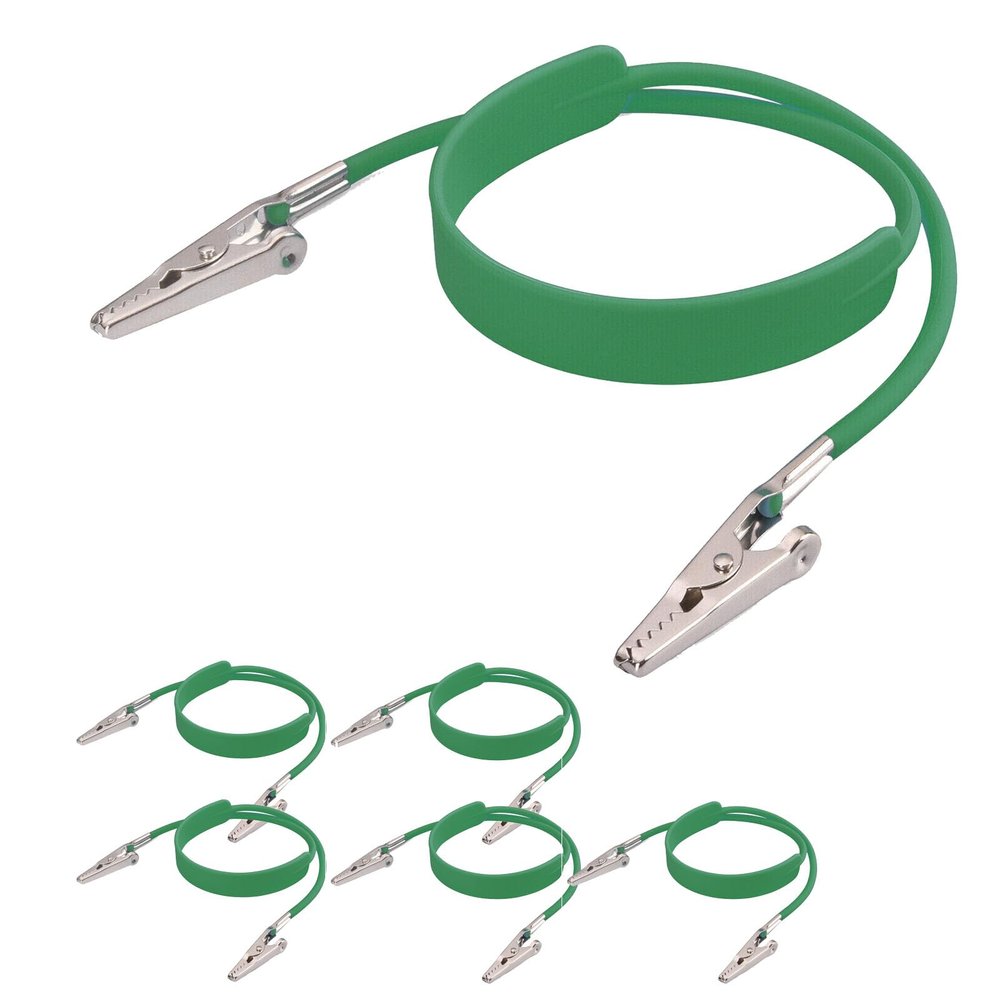6Pcs Autoclavable Dental Flexible Medical Grade Silicone Bib Holders Clips,Individually Wrapped Napkin Clips, with Stainless Steel Alligator/Extra Wide Neck Band(6,Green)