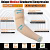 AMZAM Medical Compression Arm Sleeve for Women & Men, 15-20 mmHg Graduated Compression Brace with Silicone Band for Pain Relief, Lymphedema, Edema, Swelling, Arthritis, Beige M view 2