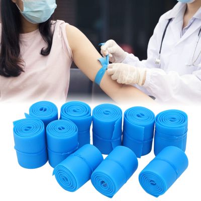 10Pcs Disposable Tourniquet, Rubber Single Use Tourniquet, 1x18.1in Disposable Latex Free Tear Resistant, Flexible Tourniquet for First Aid Survival Emergency Supplies