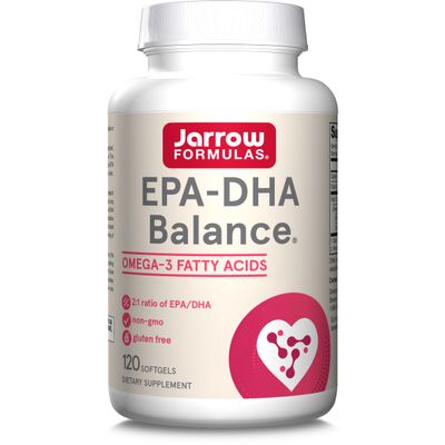 Jarrow Formulas, EPA DHA Balance, 600mg Omega-3 Fatty Acids, 120 Softgels, Gluten-Free, SOYA-Free, GMO-Free