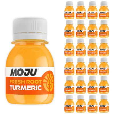 MOJU Turmeric Shots (24 x 60ml), Pure Super Root Boost, Natural Ingredients, No Added Sugars or Sweeteners, Vegan, Energy Shots