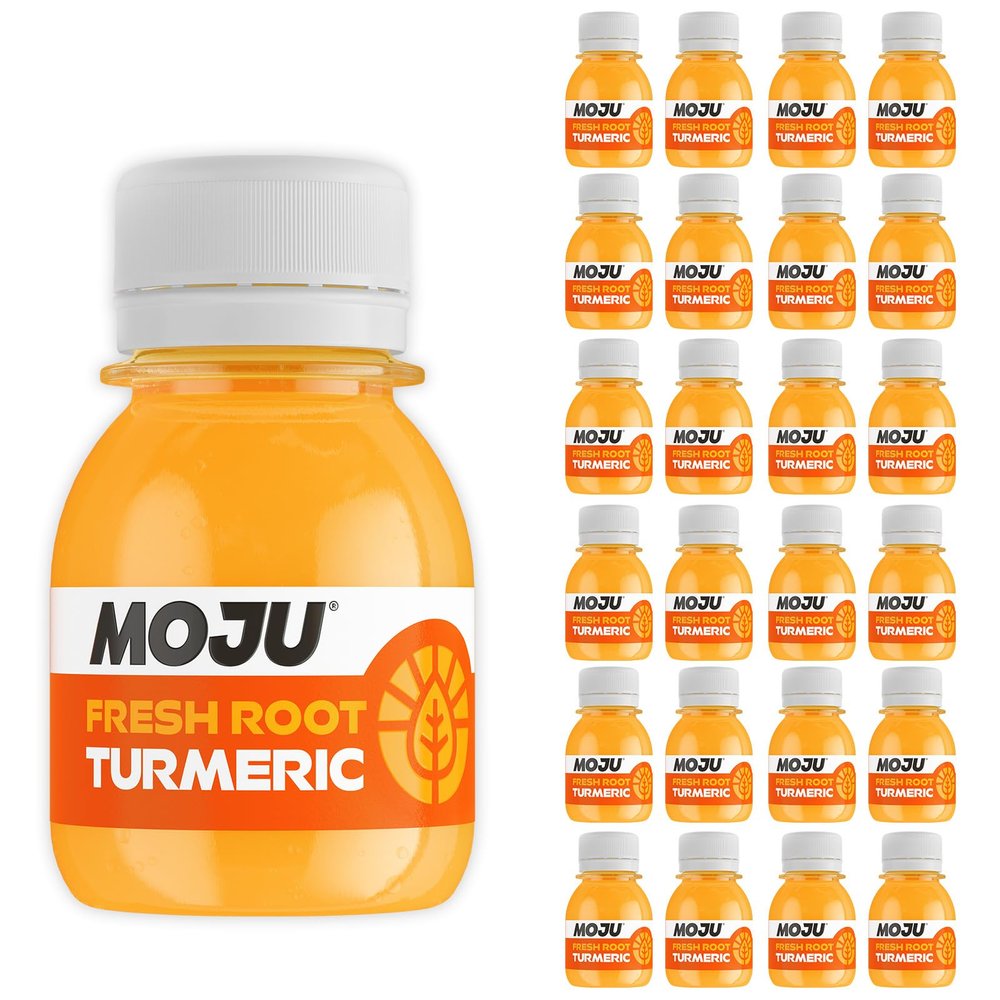 MOJU Turmeric Shots (24 x 60ml), Pure Super Root Boost, Natural Ingredients, No Added Sugars or Sweeteners, Vegan, Energy Shots