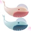 Cabilock Practical Stylish Wall-mounted Soap Box Soap Container Box Bathroom Soap Box Whale Shape Quick Drainage 2pcs Pack view 1