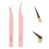 Ms.Queen Lash Extension Tweezers,2Pcs Fiber Tip Grip Boot Volume Tweezer and Dolphin Isolation Eyelash Tweezers view 1