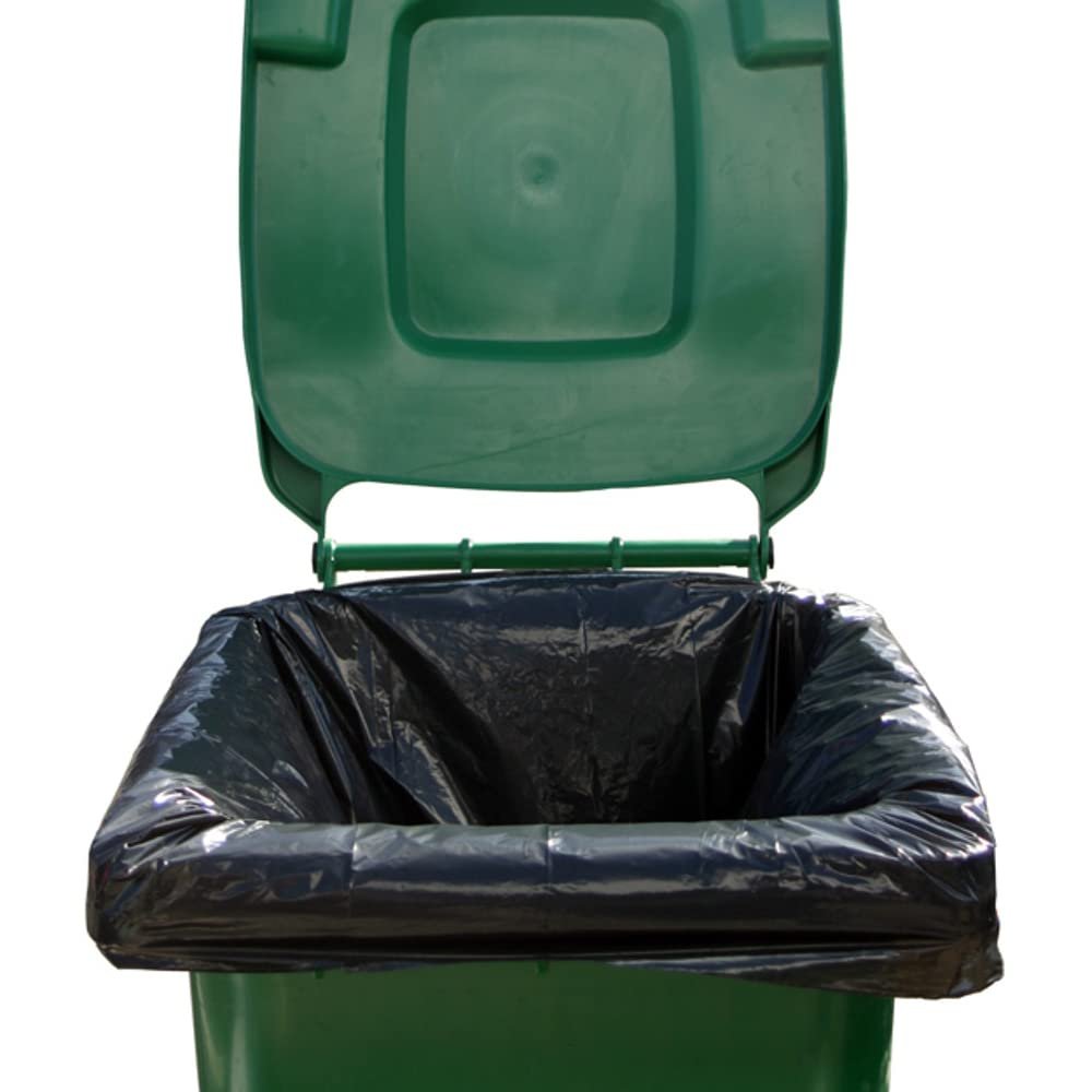 100 XL Black Wheelie Bin Liners Bags Clear Heavy Duty Refuse Sacks Strong Large Pack