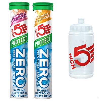 2022 High 5 Zero PROTECT Electrolyte Drink (Box - 8 tubes) + FREE 500ml Bottle (Orange & Echinacea)
