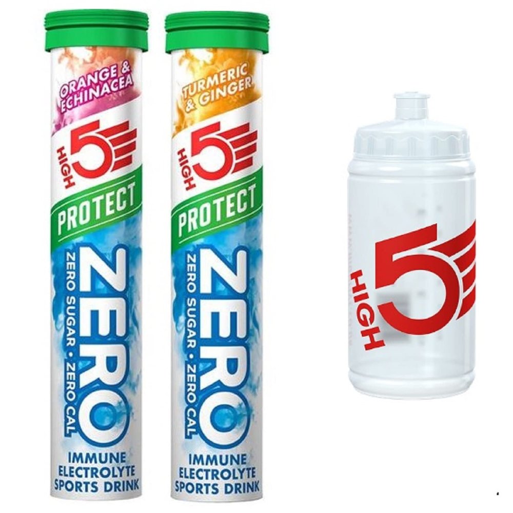 2022 High 5 Zero PROTECT Electrolyte Drink (Box - 8 tubes) + FREE 500ml Bottle (Orange & Echinacea)