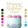 Personalised Cake Topper Happy Birthday Cake Topper Customised Cake Decoration Cake Toppers for 1st 10th 16th 18th 20th 21st 30th 40th 50th 60th 70th 80th with Any Name Age (Champagne Gold) view 2