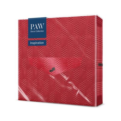 Paw 3-Ply Napkins (33 x 33 cm) I Pack of 20 I Paper Napkins Colourful Perfect for The Christmas Table I Napkins - Christmas, Special Occasions, Ornaments I Inspiration Texture (Dark Red)