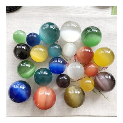 WGPHD Health & Household Round ball Opal Cat's eye Stone Round Ball Sphere Home Decoration Crafts (Color : Light Yellow, Size : 40mm)