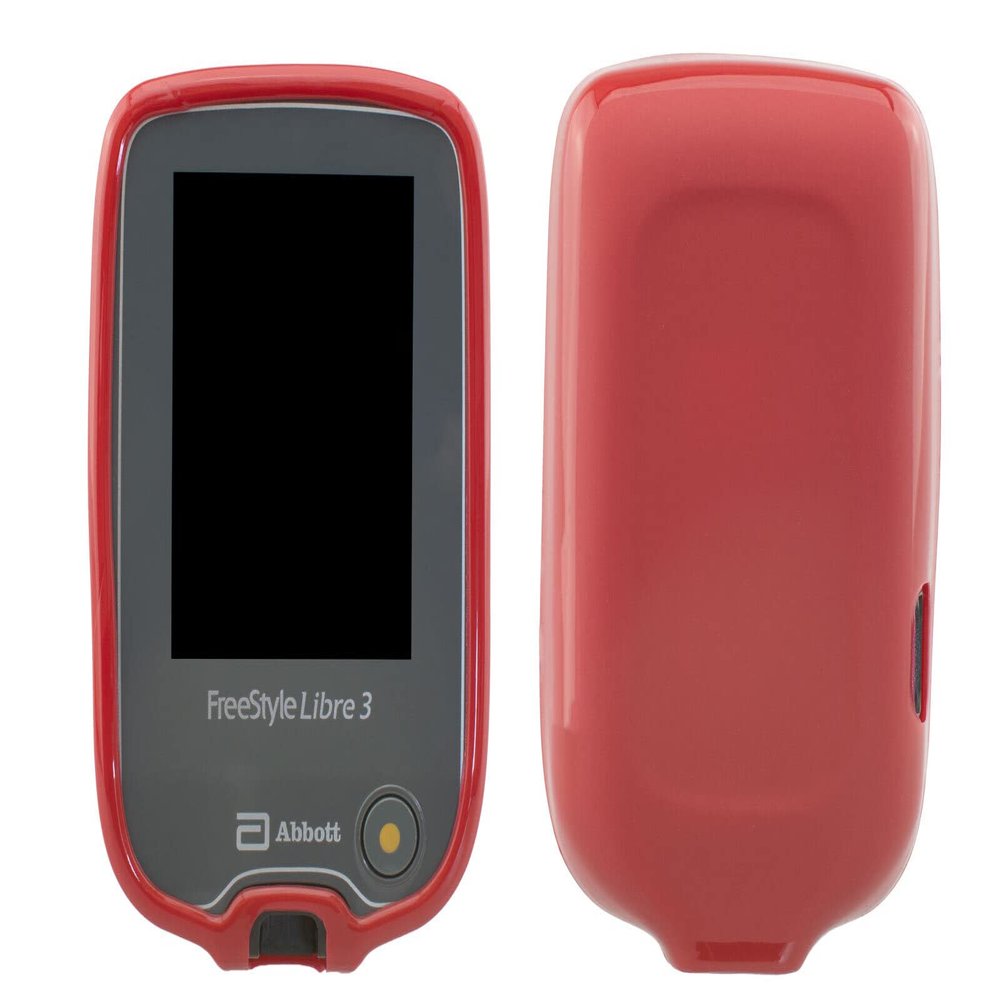 caseroxx protective case compatible with Freestyle Libre 3 [blood glucose meter Protective cover in red]