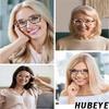Hubeye Reading Glasses for Women Oprah Style Blue Light Blocking Oversized Square Spring Hinge Computer Readers (Pink+Gray, 3.50) view 2
