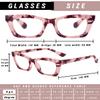 Hubeye Reading Glasses for Women Oprah Style Blue Light Blocking Oversized Square Spring Hinge Computer Readers (Pink+Gray, 3.50) view 3