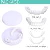 Wttfc False Teeth 2 Pairs Fake Teeth Veneers Beautiful Smile Cosmetic Dentures Veneers Instant Teeth Whitening Snap on Veneers White Teeth for Men Women Bad Teeth Whitening Alternative view 3