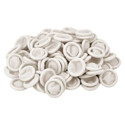 100 Pcs Finger Cots, Disposable Finger Protectors, Latex Anti-Static Finger Tip Rubber Protect Keeping Dressing Dry and Clean (100 Pcs, White)