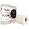 BlackSatino GreenGrow Toilet Paper, 2-Ply, 48 Rolls with 320 Sheets each, Environmentally Friendly, Sustainable, Miscanthus Recycled Mix, beige view 2