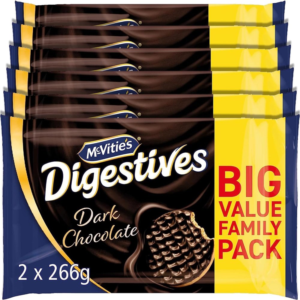 McVitie's Dark Chocolate Digestive Twin Pack, 2 x 266 g (Pack of 6)