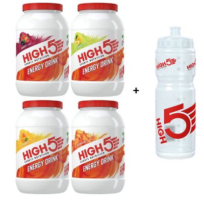 High 5 Energy Drink Powder 2.2KG + FREE 750ml Bottle (Tropical)