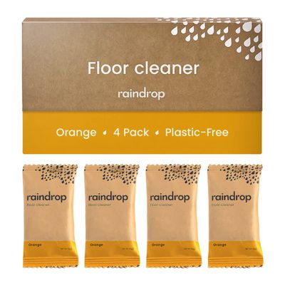 Raindrop Clean Plastic Free Power Mop Floor Cleaner Refills 4x 450ml
