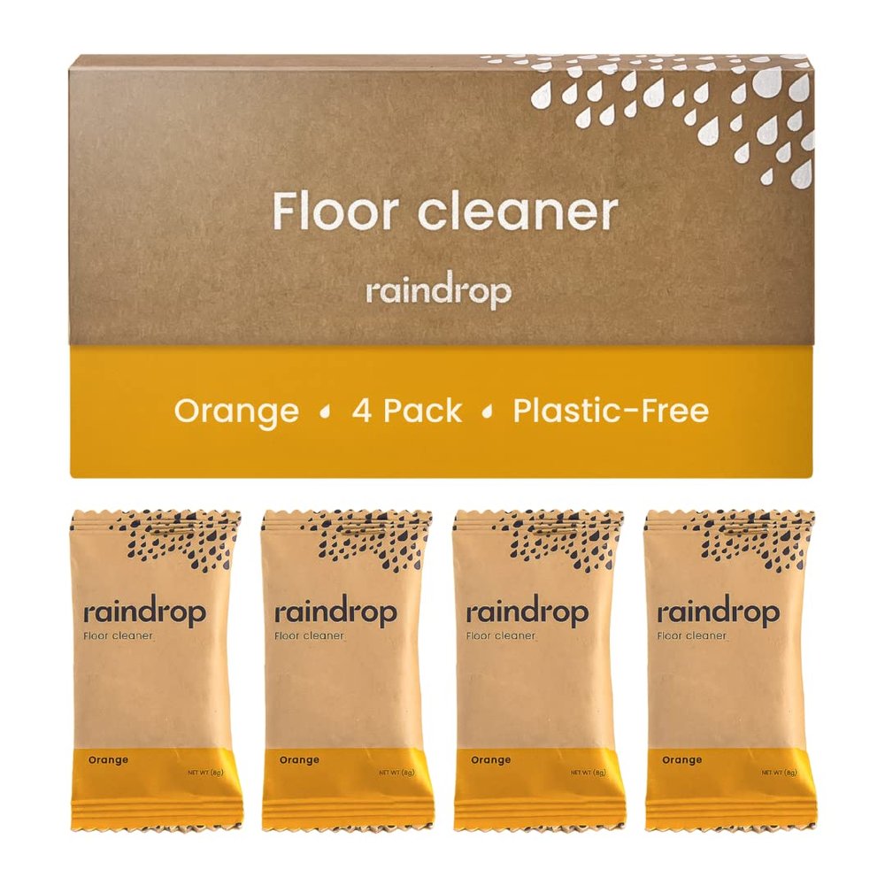 Raindrop Clean Plastic Free Power Mop Floor Cleaner Refills 4x 450ml