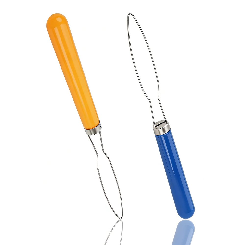 2 Pcs Button Hook Dressing Aid with Comfort Grip Handle - One Hand Button Helper for Arthritis, Seniors & Independent Living (Random Colors)
