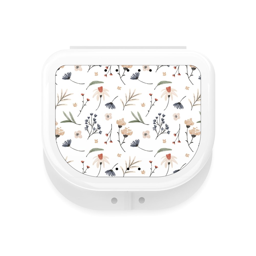 HOUSYLOVE Retainer Case, Cute Floral Design, White, 1 Pack