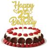 1 Pack Happy 25th Birthday Cake Topper Glitter Heart Star 25 Fabulous Cake Pick Birthday Sign Cake Decorations for Children 25th Birthday Theme Party Supplies Gold view 1
