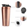 700ML Portable Protein Shaker Bottle Shaker Protein Shake With Shaker Ball Protein Blender For Protein Powder Milk Sugar Coffee Other Powders For Office, Gym, Travel (Color : Silver) view 3