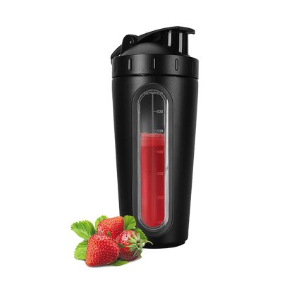 700ML Portable Protein Shaker Bottle Shaker Protein Shake With Shaker Ball Protein Blender For Protein Powder Milk Sugar Coffee Other Powders For Office, Gym, Travel (Color : Black)