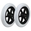 12 inch Wheelchair Wheels Assembly, Wheelchair Rear Replacement Wheels 12 1/2 x 2 1/4 Non-slip Solid Tire Construction, Back Wheel Replacement for Manual WheelchairsGrey1 pair view 1