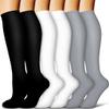 Copper Compression Socks for Women and Men(6 Pairs)-Best Support for Running, Athletic, Nursing, Travel, 09 Black/Black/White/White/Gray/Gray, L/XL view 1
