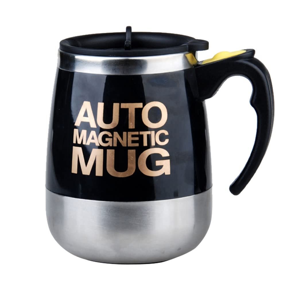 Electric Protein Shaker Shaker Protein Shake Stainless Steel Self Stirring Mug Battery Powered for Coffee, Juices, Cocktails, Tea, Protein and Diet Powder (Color : Black, Size : USB Magnetic)